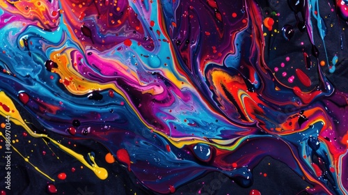 Abstract Swirls of Colorful Paint