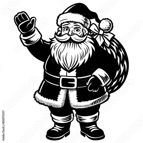 design a classic san claus ornament featuring
