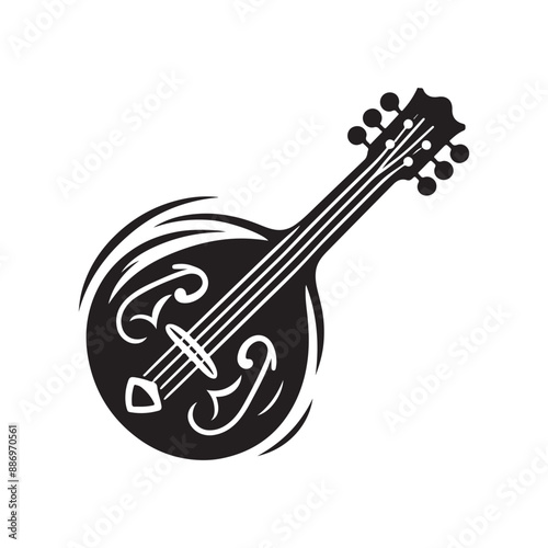 Banjo silhouette vector illustration
