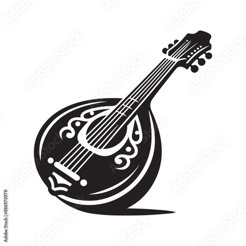 Banjo silhouette vector illustration