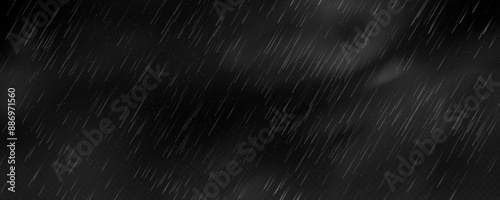 Raindrops on transparent background. Storm with rain and white cloud isolated on transparent background. Downpour, hail rainy weather. png
