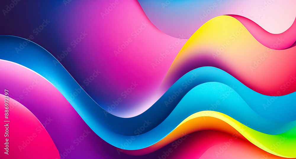 Colorful Abstract Background with Curved Shapes Colorful Abstract Background with Curved Shapes
