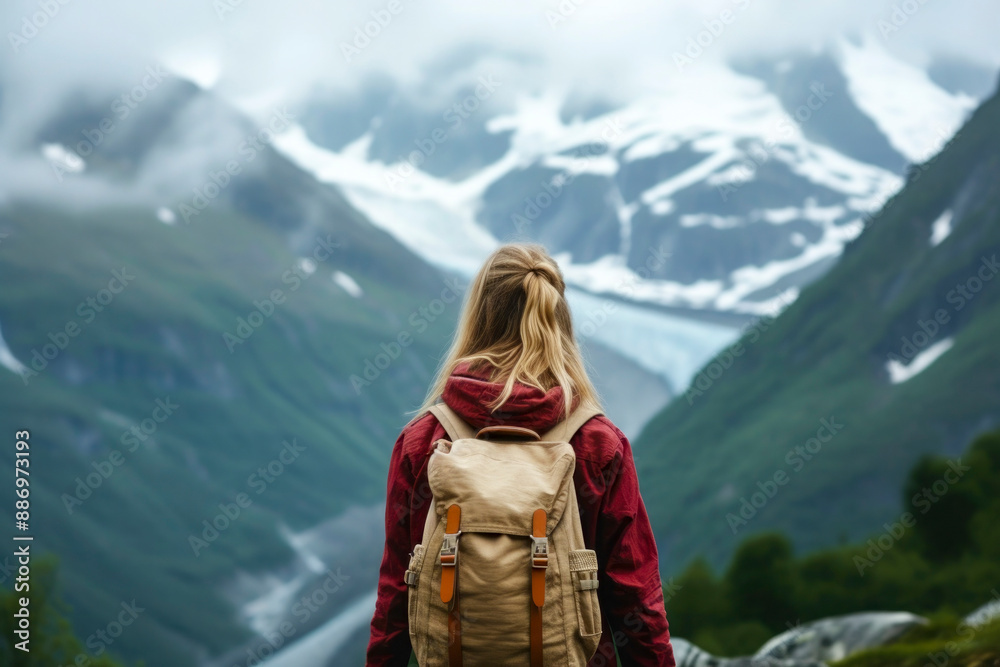 woman in the mountains. True life in nature. woman in the mountains. True life in nature.