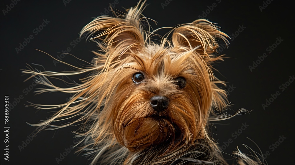 Naklejka premium Yorkshire Terrier Dog with gorgeous hair