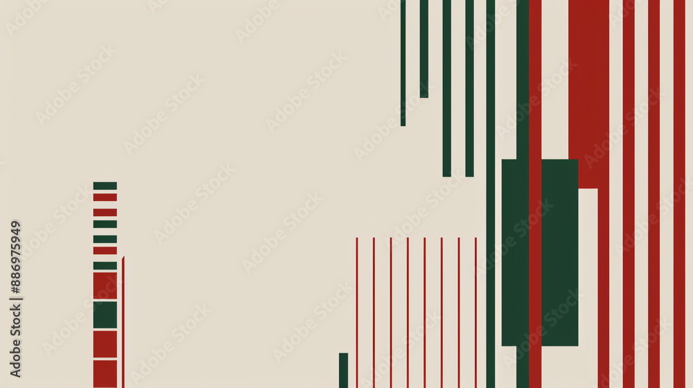 minimalist background in geometric lines and round shapes in red green minimalist background in geometric lines and round shapes in red green