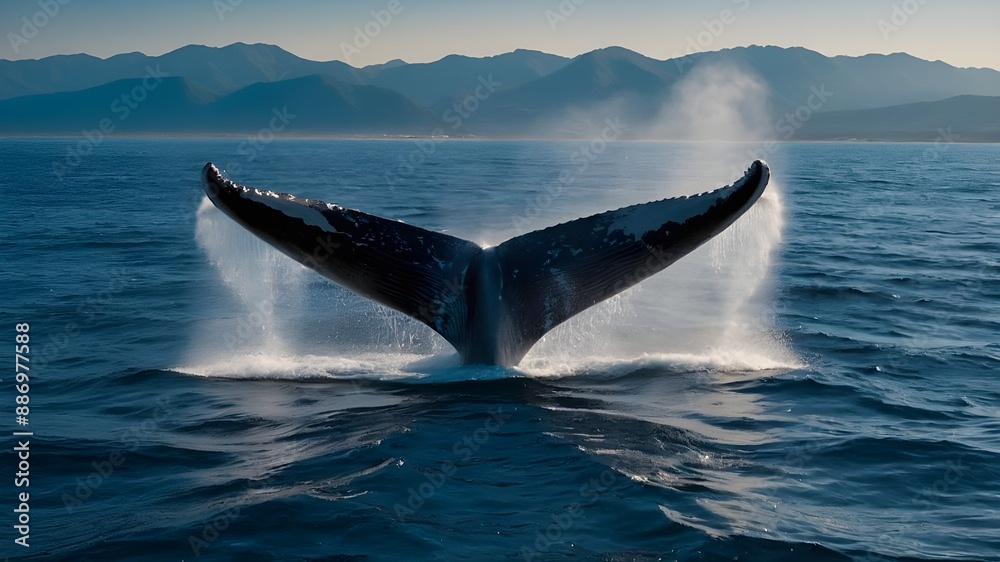 Fototapeta premium dolphin jumping into the water