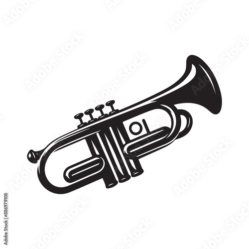 Trombone silhouette vector illustration