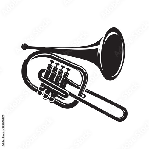 Trombone silhouette vector illustration