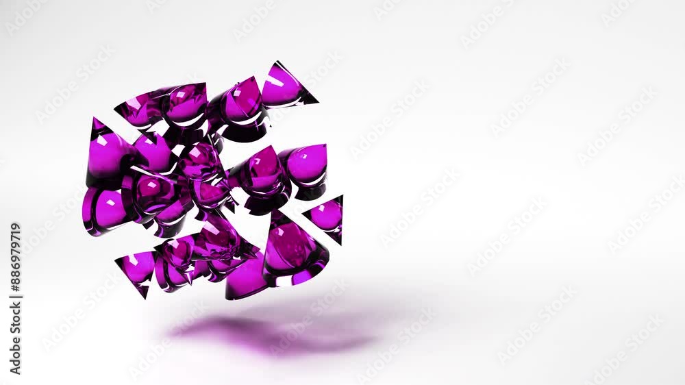 Glass geometric looping geometric shapes background Glass geometric looping geometric shapes background