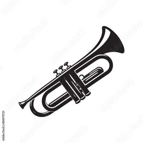 Trombone silhouette vector illustration