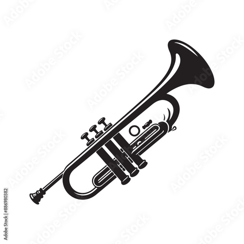 Trombone silhouette vector illustration
