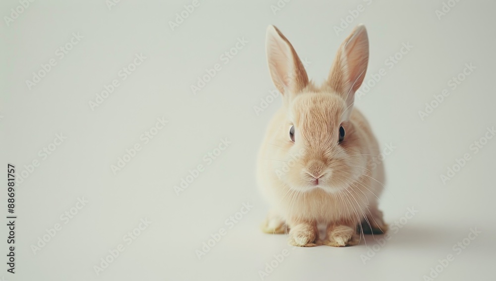 Cute Bunny Portrait Against a White Background Cute Bunny Portrait Against a White Background