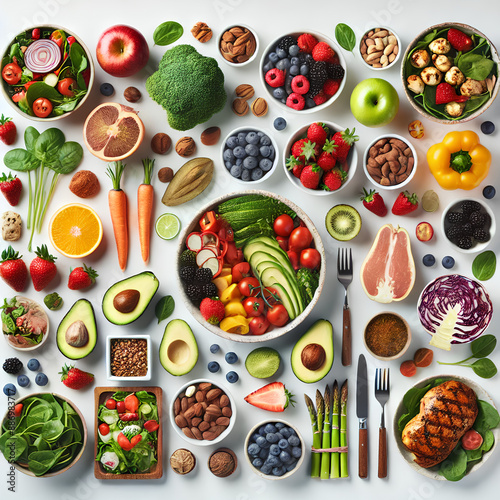 Healthy vs Unhealthy Food Choices: A Comparative Flat Lay