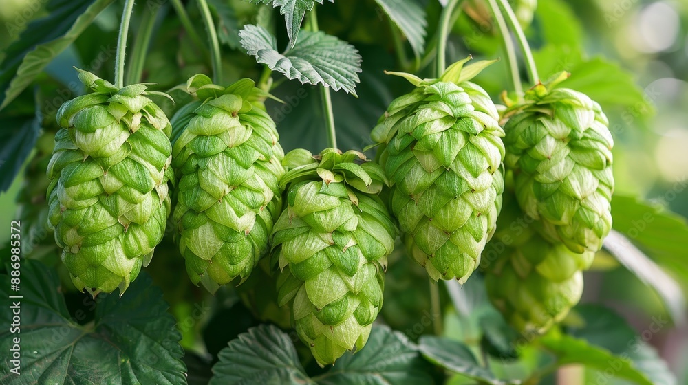 Freshly harvested hop cones for crafting and enhancing the flavors of beer brewing Freshly harvested hop cones for crafting and enhancing the flavors of beer brewing