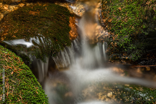 Bily creek in summer day near Nove Hamry village in Krusne mountains photo