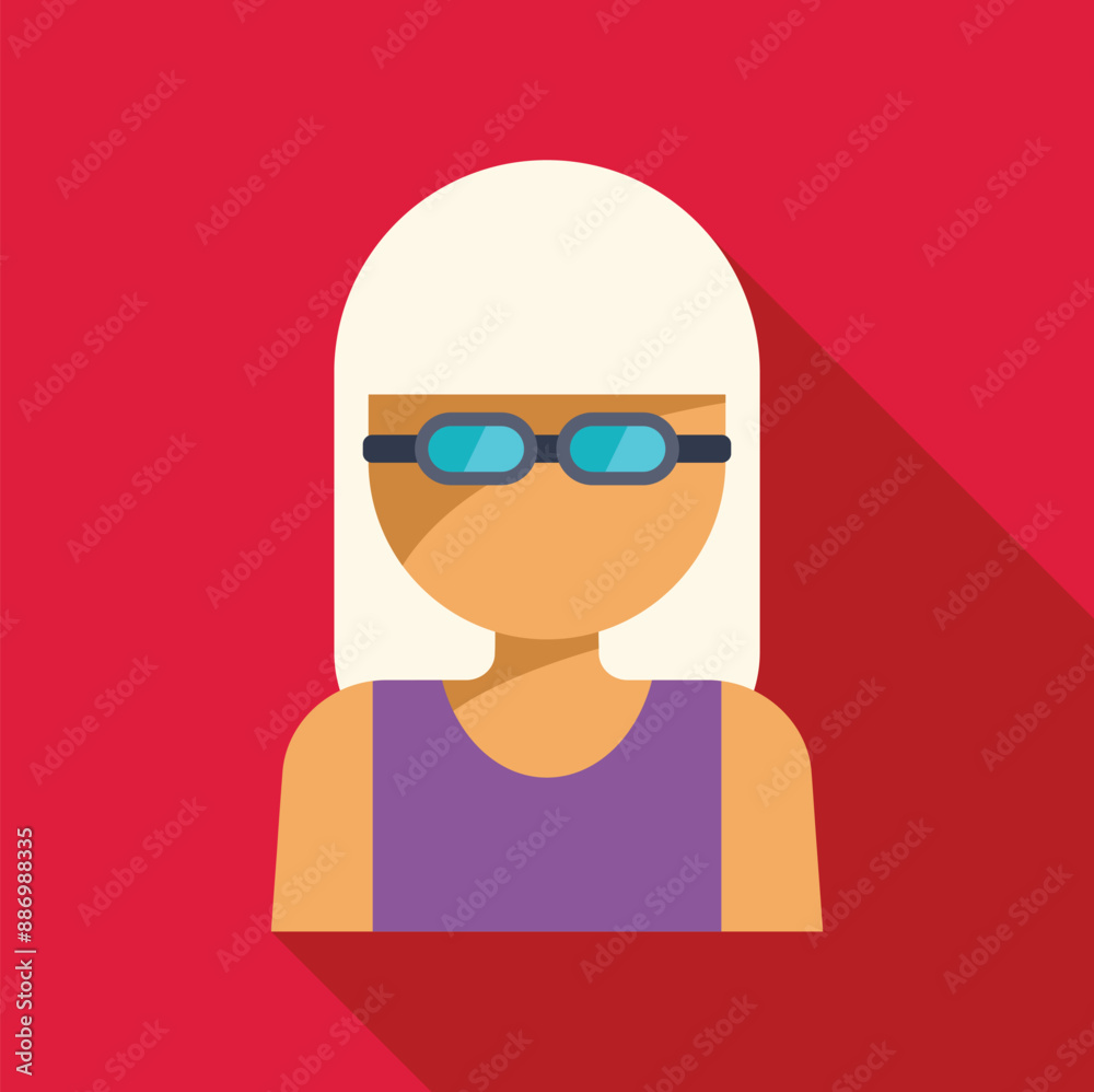 Female swimmer wearing swimsuit and goggles getting ready for competition Female swimmer wearing swimsuit and goggles getting ready for competition