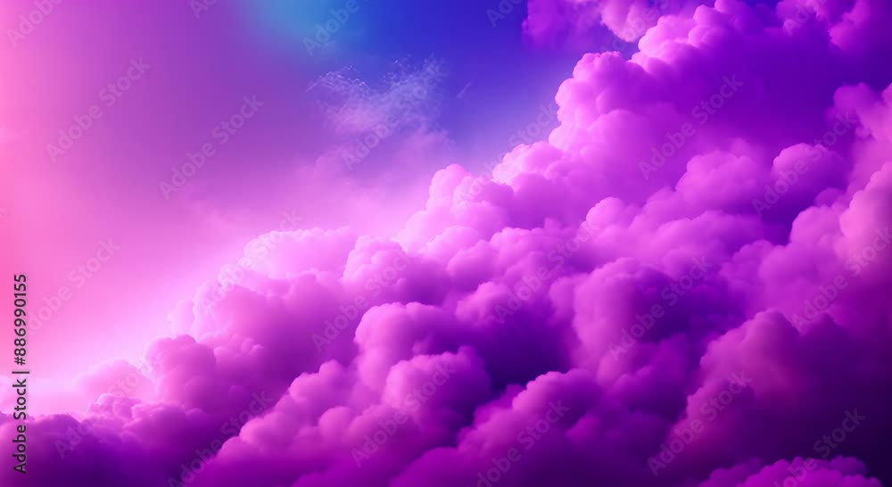 A blue and purple abstract background featuring fluffy clouds 4k animation A blue and purple abstract background featuring fluffy clouds 4k animation