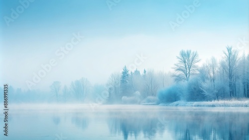 Soft, muted hues of powder blue and gentle gray create minimalist background reminiscent of foggy winter morning, powder blue, background, minimalist, translucent layers, winter