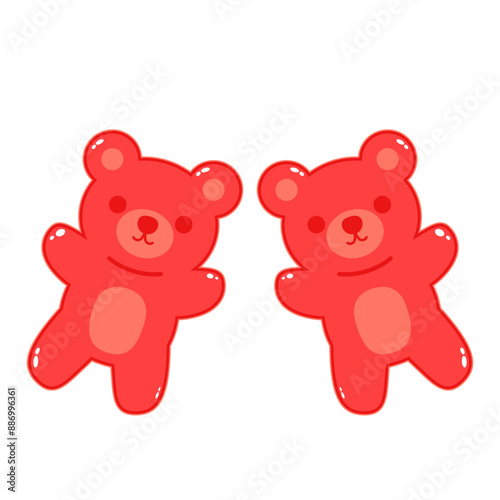 Jelly bears fruit gummy. Character Illustrator vector design.