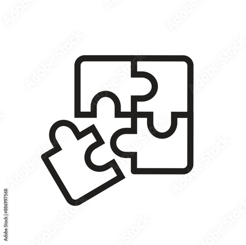 Vector line puzzle jigsaw icon