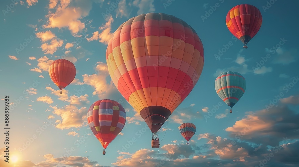 Fototapeta premium Colorful hot air balloons in the sky