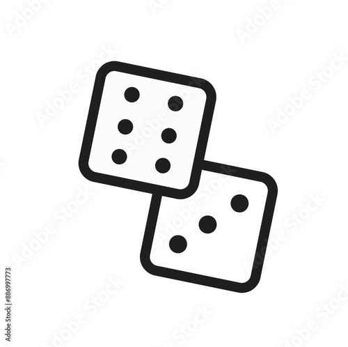 Dice vector line game icon