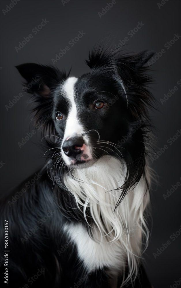 Portrait of A Border Collie with gorgeous hair Portrait of A Border Collie with gorgeous hair