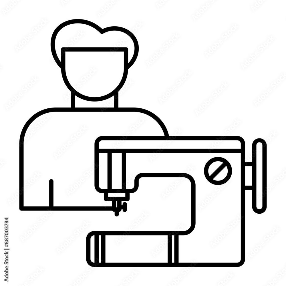 Tailor Vector Line icon Design Tailor Vector Line icon Design