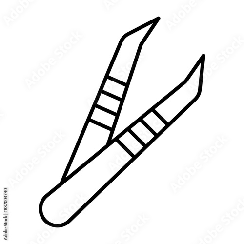 Tweezer Vector Line icon Design