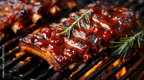 Close-ups of the burger patty being cooked on the grill as a flavorful crust forms