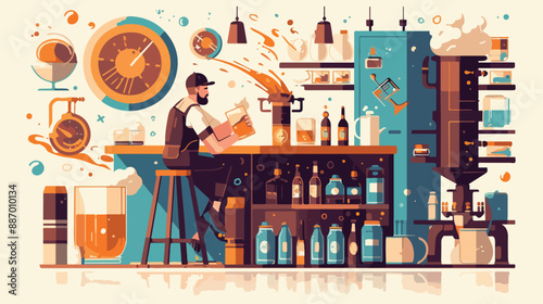 Drink infographic template and elements. 