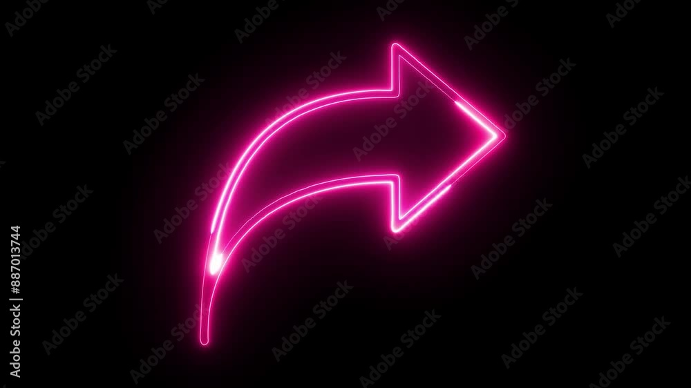 Neon electric up right arrow icon animation.Neon arrow direction animation on black background. Abstract dynamic neon arrow icon animation background Neon electric up right arrow icon animation.Neon arrow direction animation on black background. Abstract dynamic neon arrow icon animation background