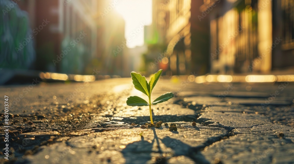 A Tiny Sprout Breaks Through the Pavement A Tiny Sprout Breaks Through the Pavement