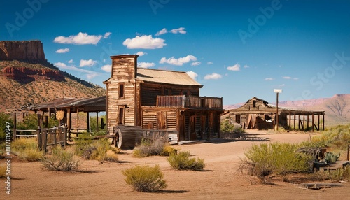 ghost town in the west, AI generated photo