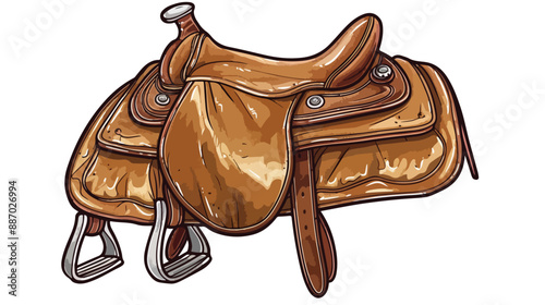 Horse Saddle Pad Vector Illustration Handdrawn Vector