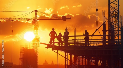 Construction workers are instructed to work on elevated areas to ensure safety and efficiency while managing heavy machinery in industrial settings.