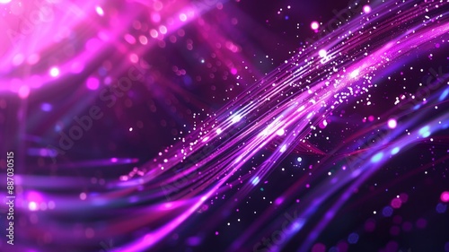 Vibrant purple waves with glowing dots create a mesmerizing and futuristic digital landscape