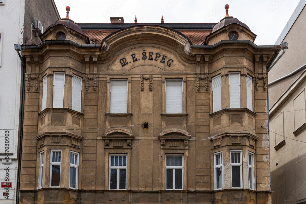 Naklejka premium Maribor, Slovenia. Beauty of the historic center, typical streets, squares, underground cellar and the beauty of a city with Austrian architecture. Famous for wine. Second largest city in Slovenia.
