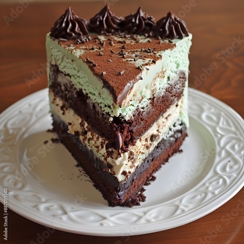 Mint Chocolate Fudge Cheesecake Cake 