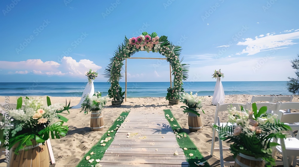 Fototapeta premium Wedding event in the beach