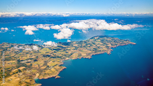 belle ile en mer island from aerial view in french brittany in morbihan  photo