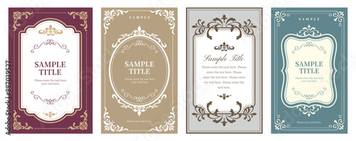 Vector ornament, vintage frames and border. Design elements for packaging design and invitations..eps