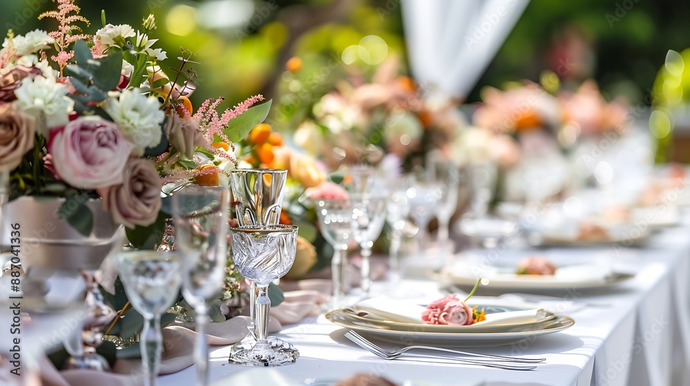 Wedding reception table decoration outdoor with table setup Wedding reception table decoration outdoor with table setup