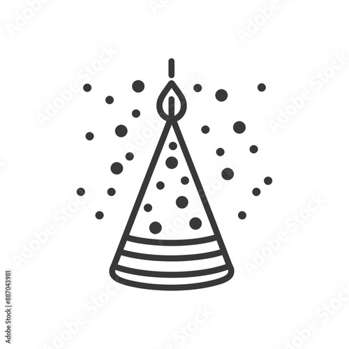 birthday hat minimalist line art icon logo symbol