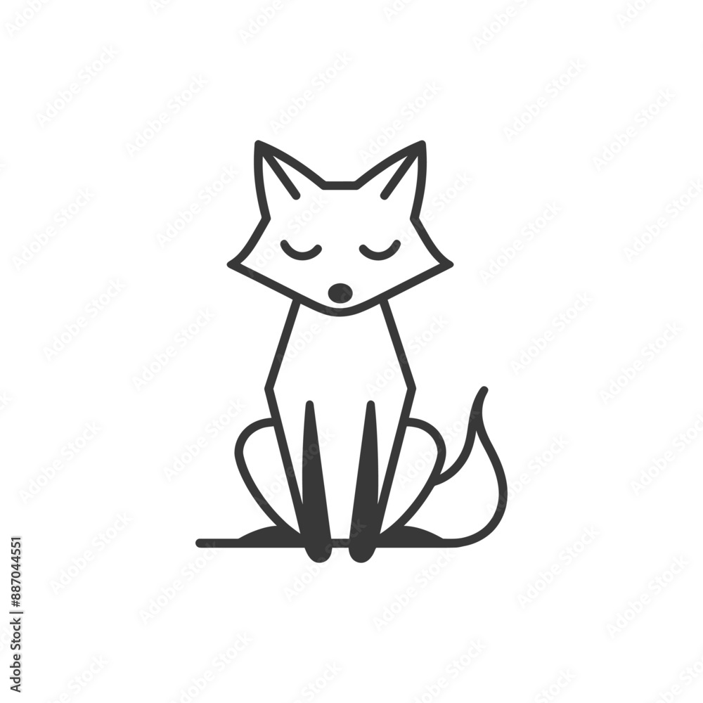 Fototapeta premium fox minimalist line art icon logo symbol