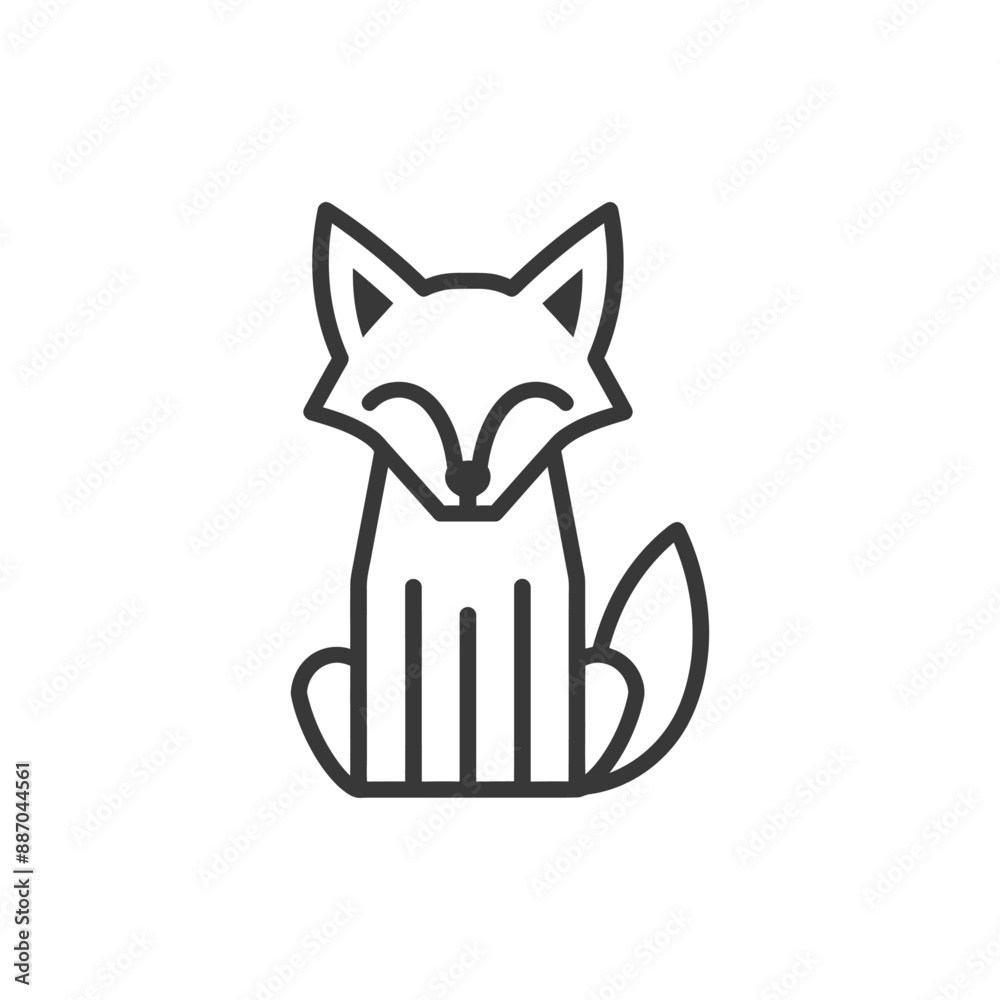 Fototapeta premium fox minimalist line art icon logo symbol