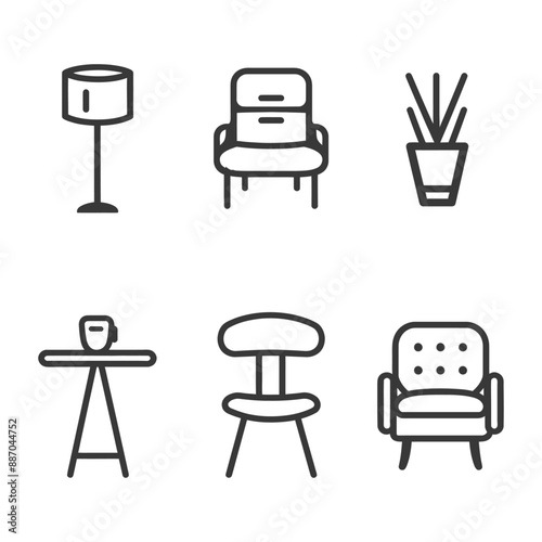furniture minimalist line art icon logo symbol