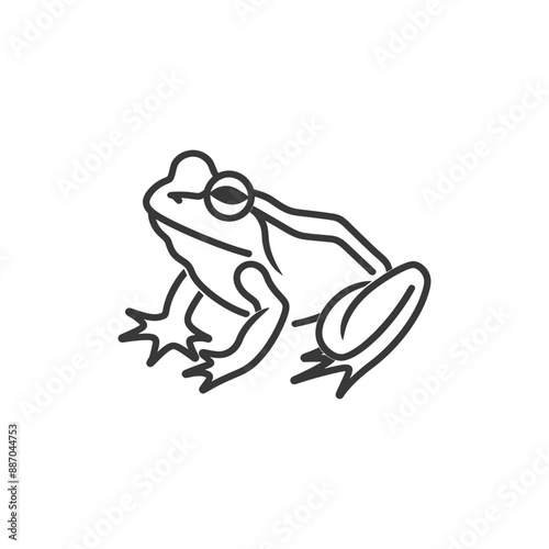 frog minimalist line art icon logo symbol