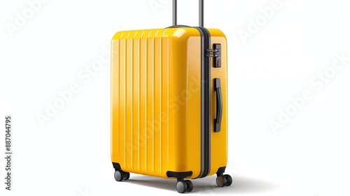 Wallpaper Mural big yellow travel suitcase, png file of isolated cutout object with shadow on transparent background. Torontodigital.ca