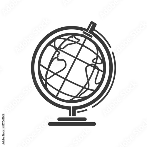 globe minimalist line art icon logo symbol